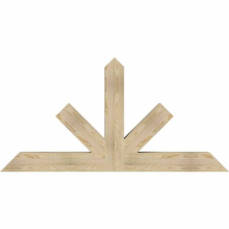 Ekena Millwork Saratoga Rough Sawn Timber Gable Bracket, Douglas Fir, 72"W x 36"H x 6"D x 6"F, 12/12 Pitch GBW072X36X0606SAR00RDF